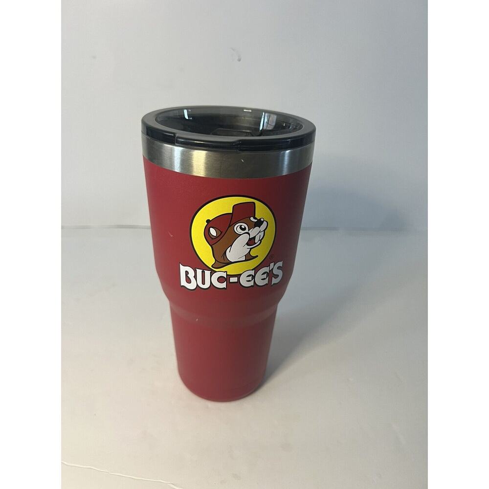 Buc-ees 30oz Yukon Travel Mug Stainless Steel Beaver Red Tumbler Bucees